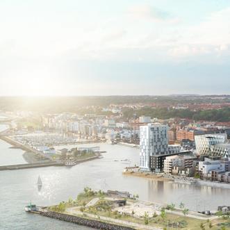 Områdesbild över Oceanhamnen i Helsingborg